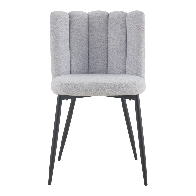 Chaise Rosy en tissu gris (lot de 2)