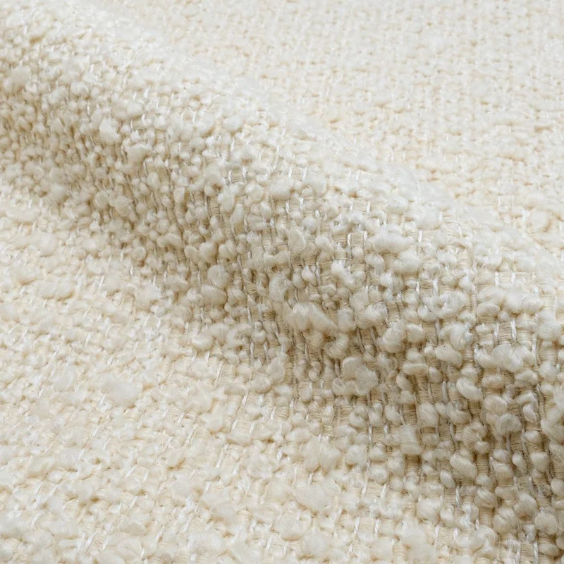 Chaise Rona en tissu bouclé blanc cassé (lot de 2)