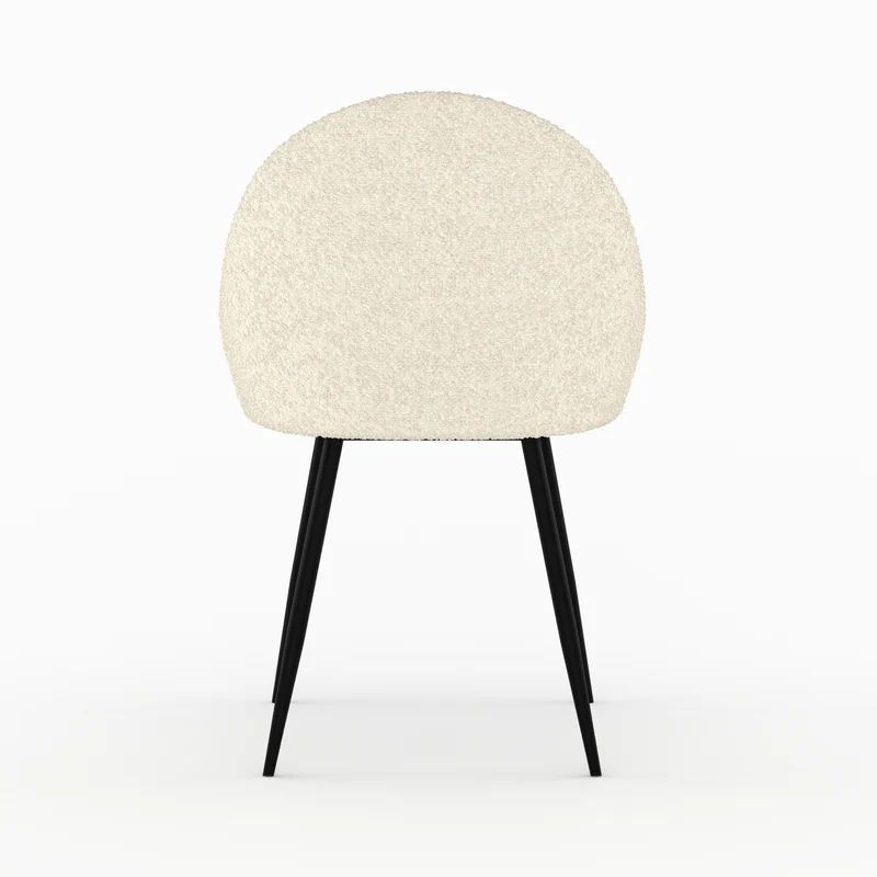 Chaise Rona en tissu bouclé blanc cassé (lot de 2)