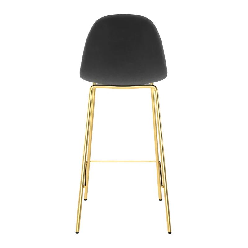 Chaise pour îlot central Henrik en velours noir, doré 65 cm (lot de 2)