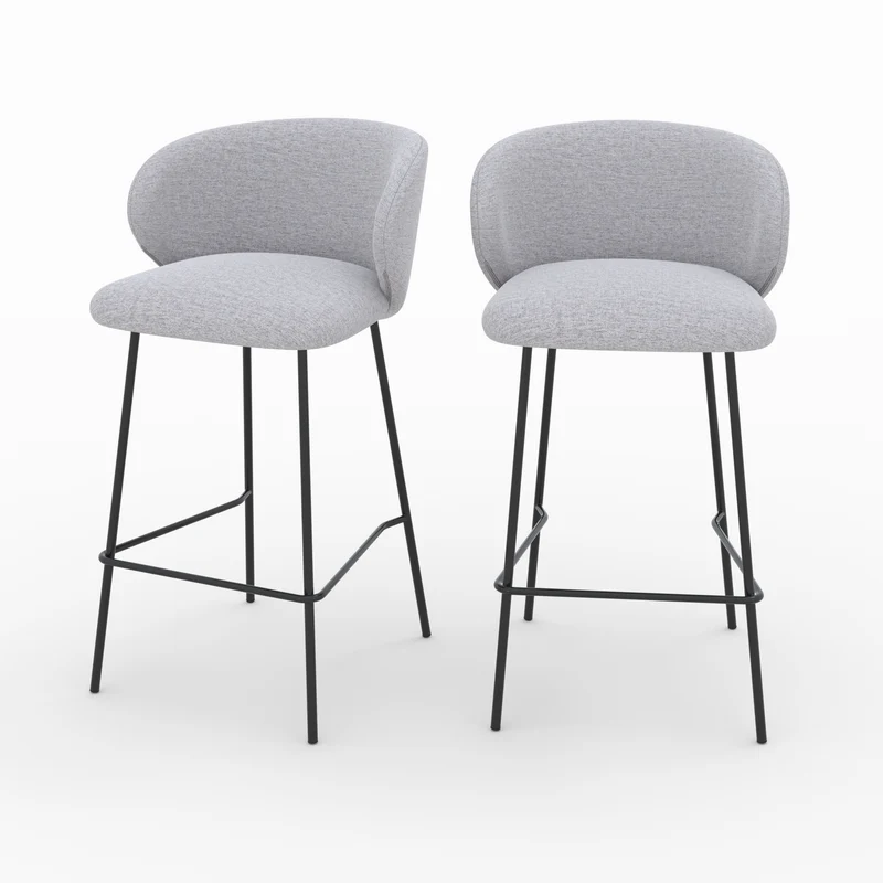 Chaise pour îlot central Victoria en tissu gris clair 67 cm (lot de 2)