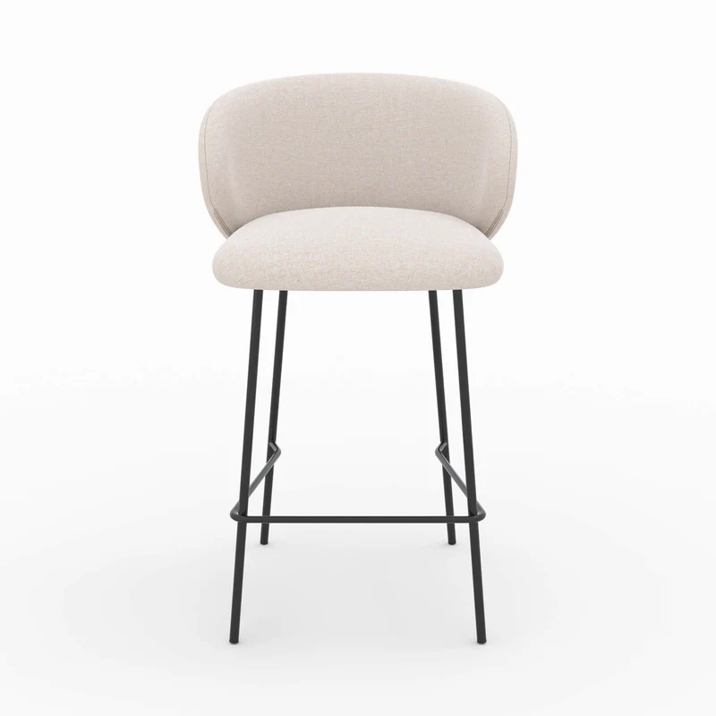 Chaise pour îlot central Victoria en tissu beige 67 cm (lot de 2)