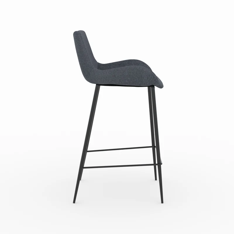 Chaise pour îlot central Pirata en tissu gris 65cm (lot de 2)