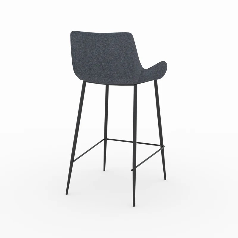 Chaise pour îlot central Pirata en tissu gris 65cm (lot de 2)