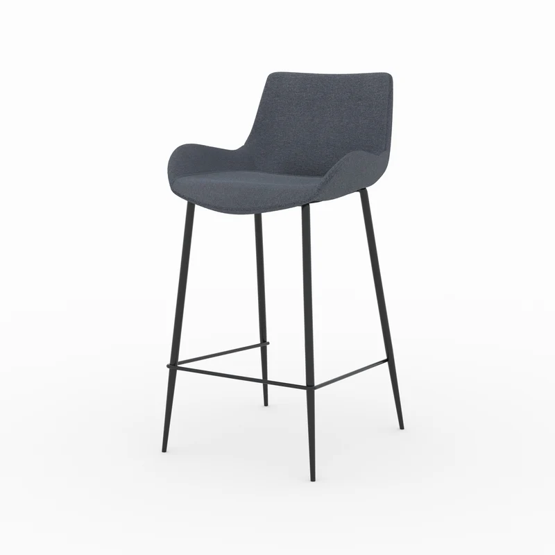 Chaise pour îlot central Pirata en tissu gris 65cm (lot de 2)