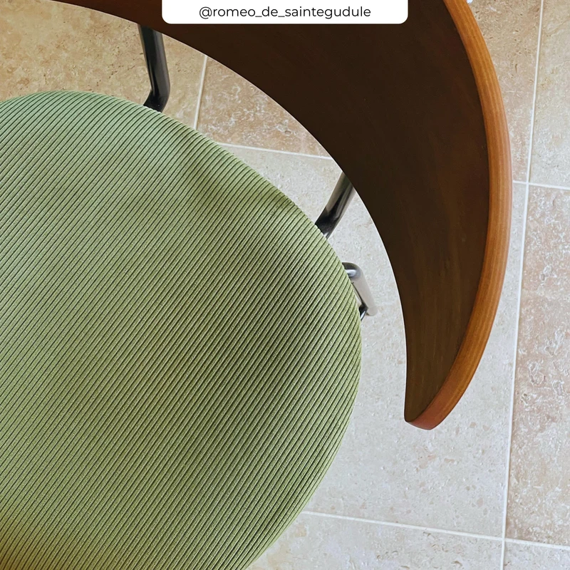 Chaise pour îlot central Jade en velours côtelé vert kaki 64.5 cm (lot de 2)