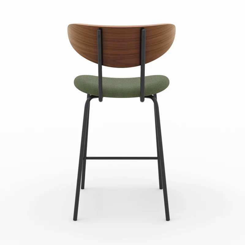 Chaise pour îlot central Jade en velours côtelé vert kaki 64.5 cm (lot de 2)