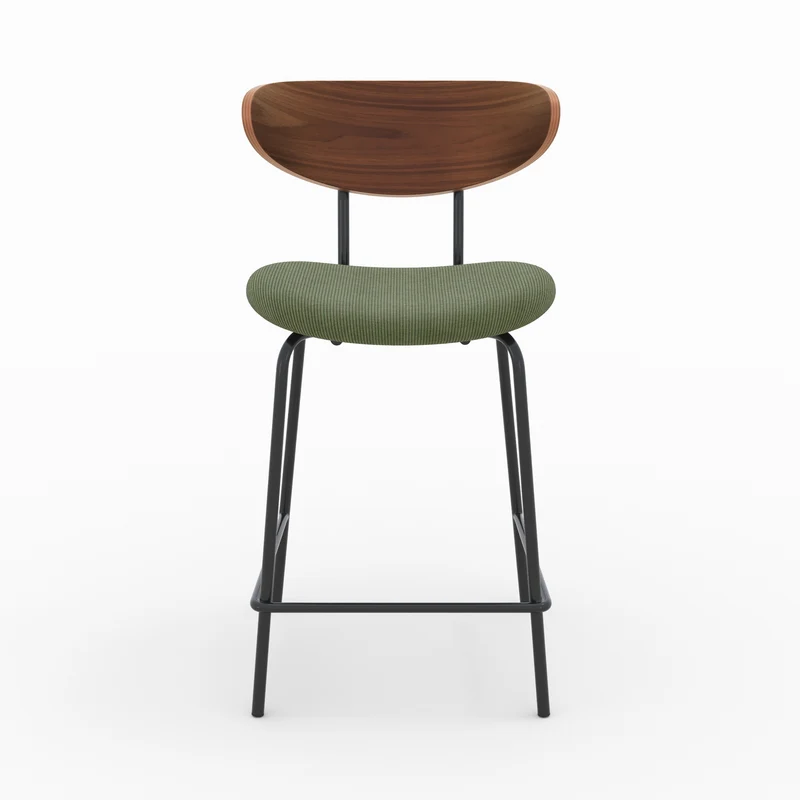 Chaise pour îlot central Jade en velours côtelé vert kaki 64.5 cm (lot de 2)
