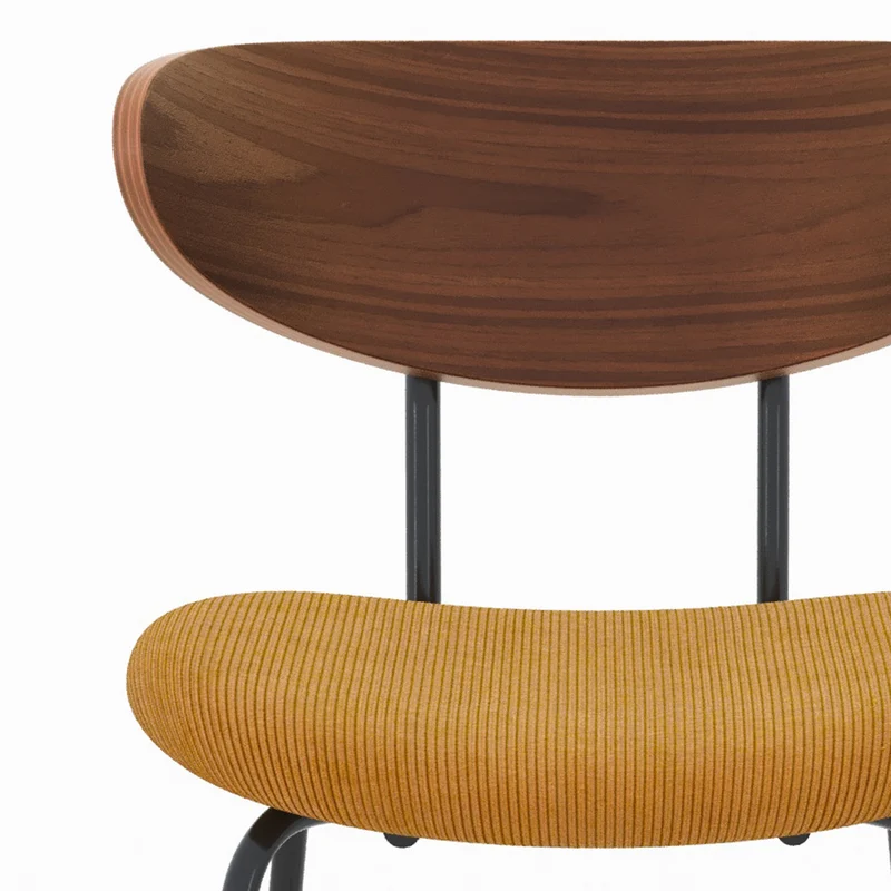 Chaise pour îlot central Jade en velours côtelé jaune moutarde 64.5 cm (lot de 2)