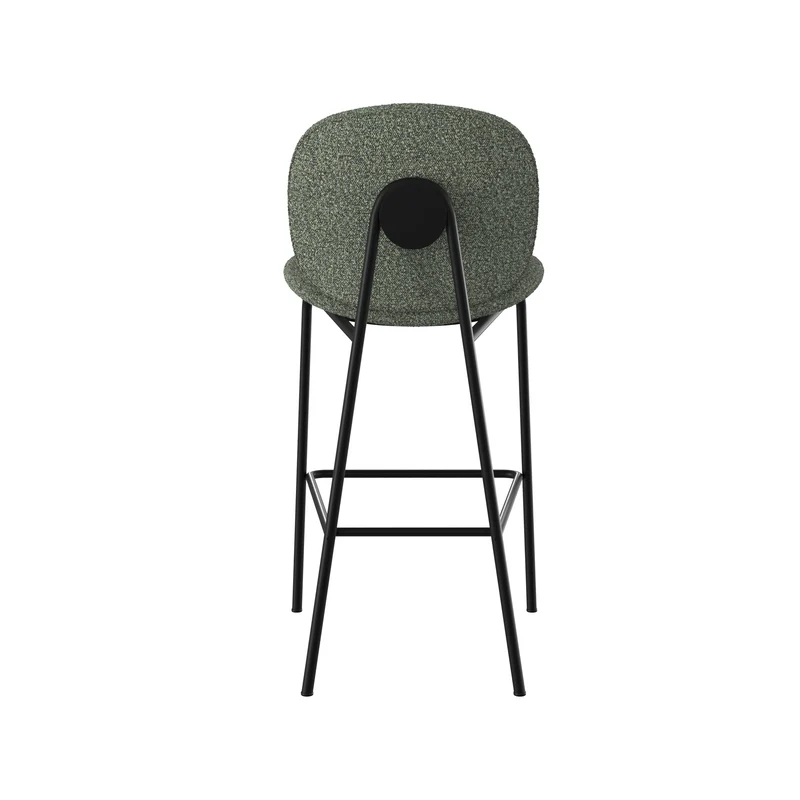 Chaise pour îlot central Iris en tissu bouclé vert kaki 63,5 cm (lot de 2)