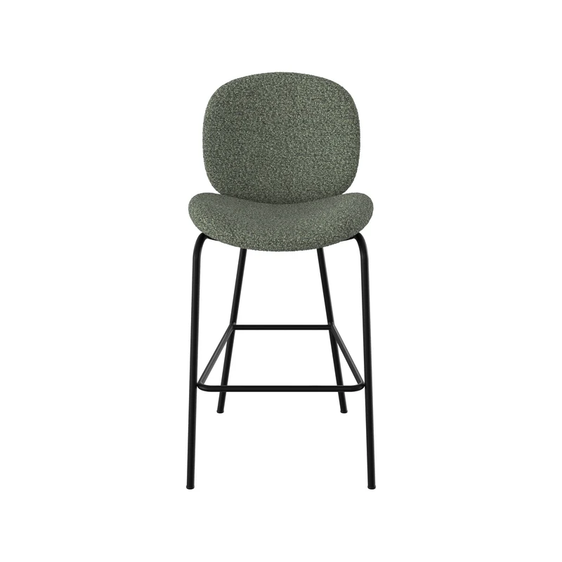 Chaise pour îlot central Iris en tissu bouclé vert kaki 63,5 cm (lot de 2)