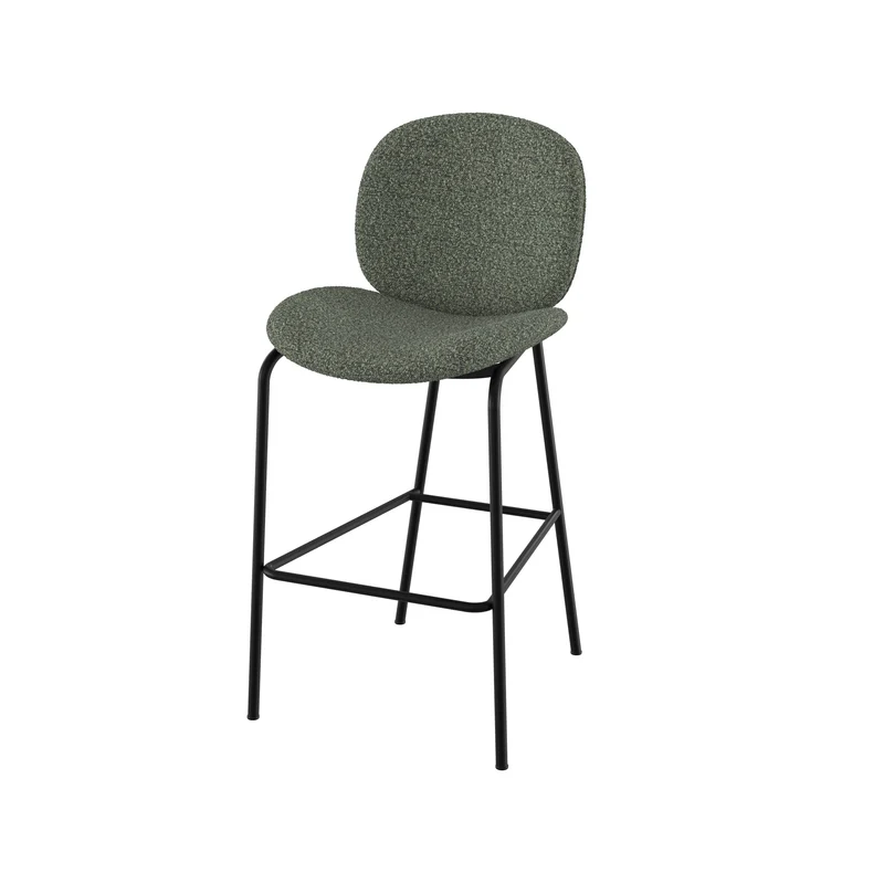 Chaise pour îlot central Iris en tissu bouclé vert kaki 63,5 cm (lot de 2)