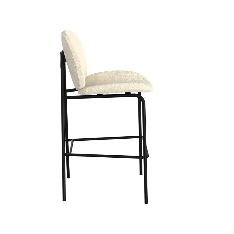 Chaise pour îlot central Iris en tissu bouclé beige 63,5 cm (lot de 2)