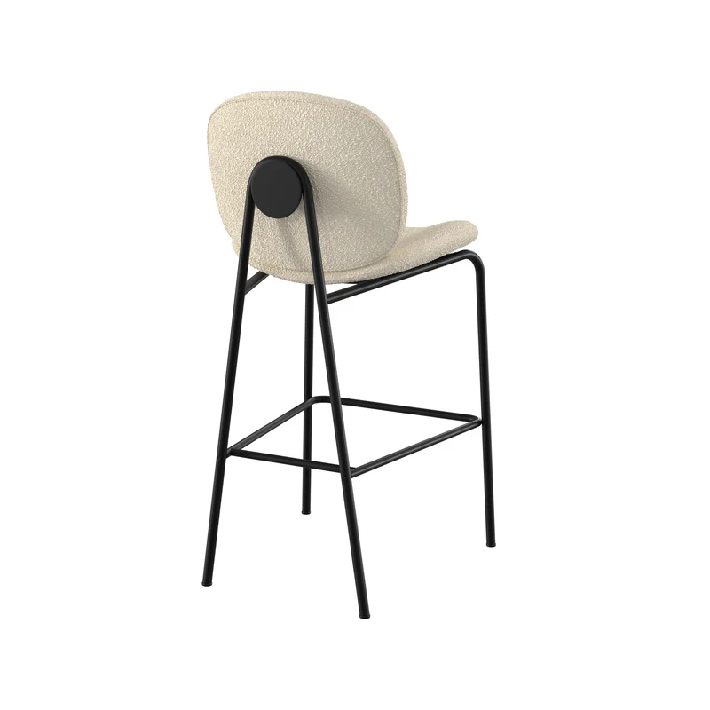 Chaise pour îlot central Iris en tissu bouclé beige 63,5 cm (lot de 2)