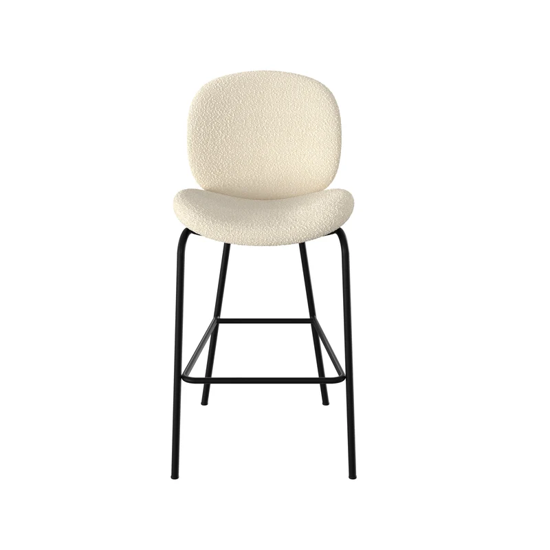 Chaise pour îlot central Iris en tissu bouclé beige 63,5 cm (lot de 2)