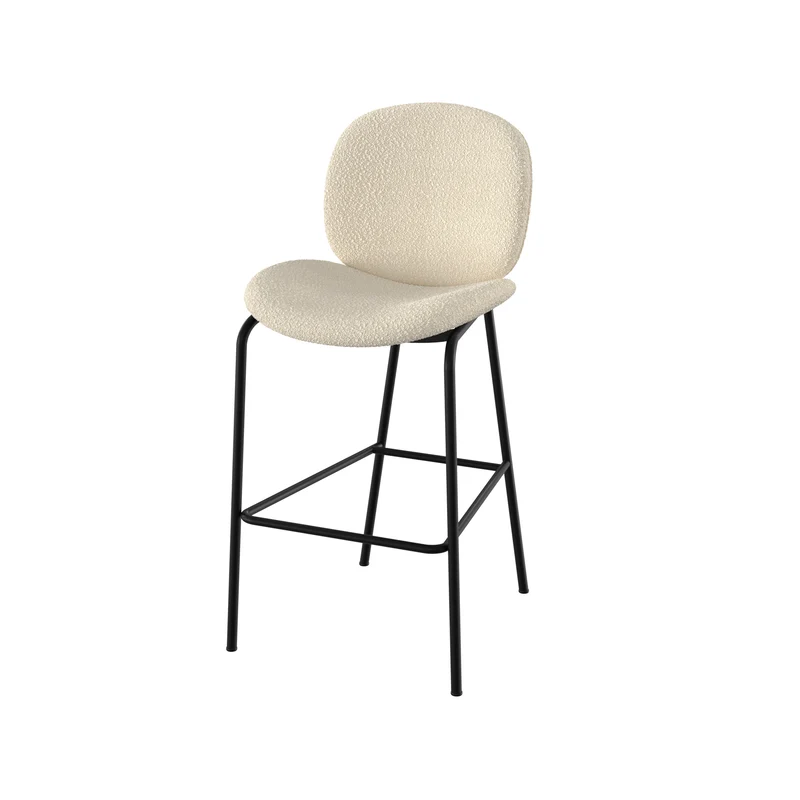 Chaise pour îlot central Iris en tissu bouclé beige 63,5 cm (lot de 2)