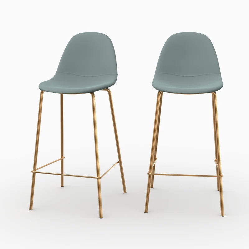 Chaise pour îlot central Henrik en cuir synthétique verte 65 cm (lot de 2)