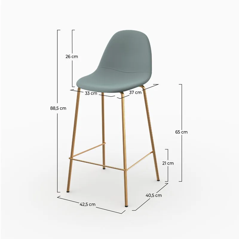 Chaise pour îlot central Henrik en cuir synthétique verte 65 cm (lot de 2)
