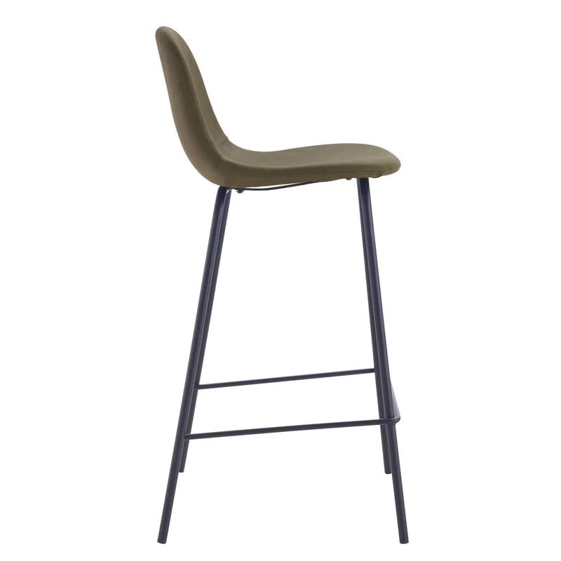 Chaise pour îlot central Henrik en cuir synthétique vert kaki 65 cm (lot de 2)