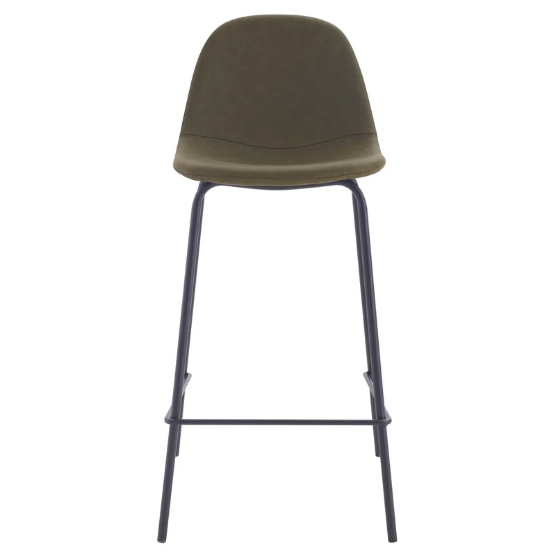 Chaise pour îlot central Henrik en cuir synthétique vert kaki 65 cm (lot de 2)