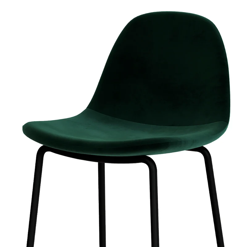 Chaise pour îlot central Henrik en velours vert foncé 65 cm (lot de 2)
