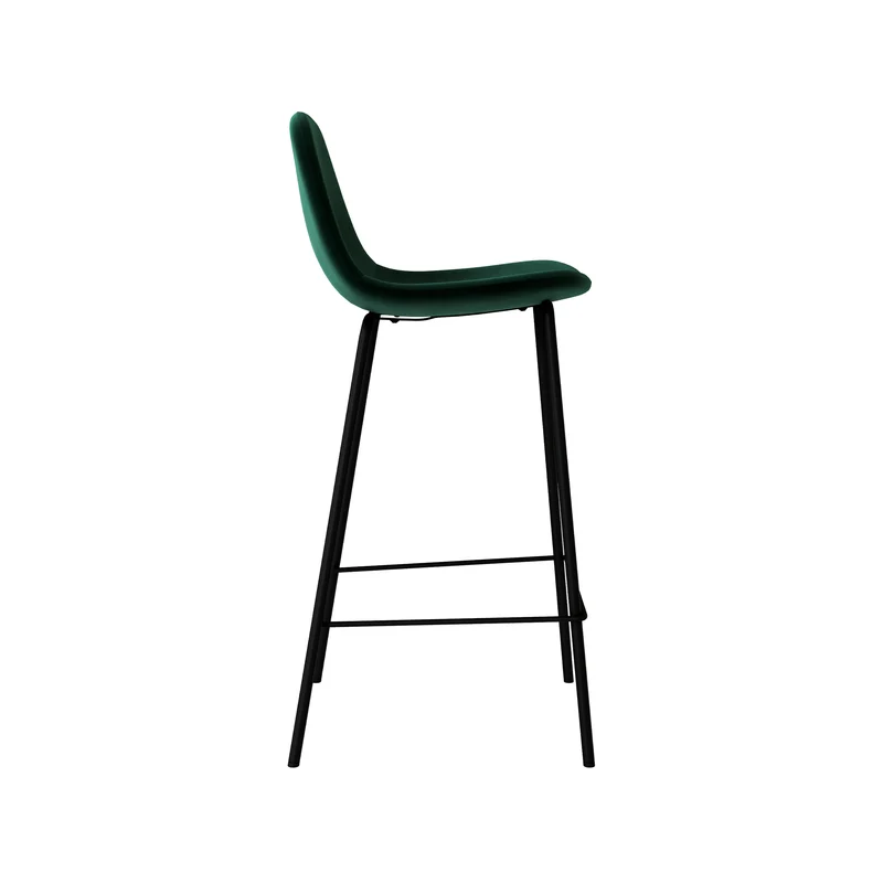 Chaise pour îlot central Henrik en velours vert foncé 65 cm (lot de 2)