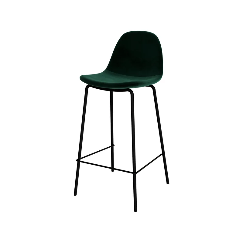 Chaise pour îlot central Henrik en velours vert foncé 65 cm (lot de 2)