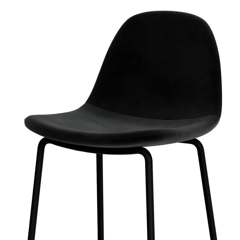 Chaise pour îlot central Henrik en velours noir 65 cm (lot de 2)