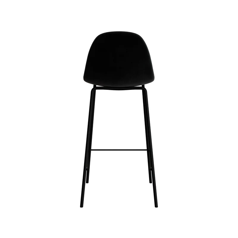 Chaise pour îlot central Henrik en velours noir 65 cm (lot de 2)