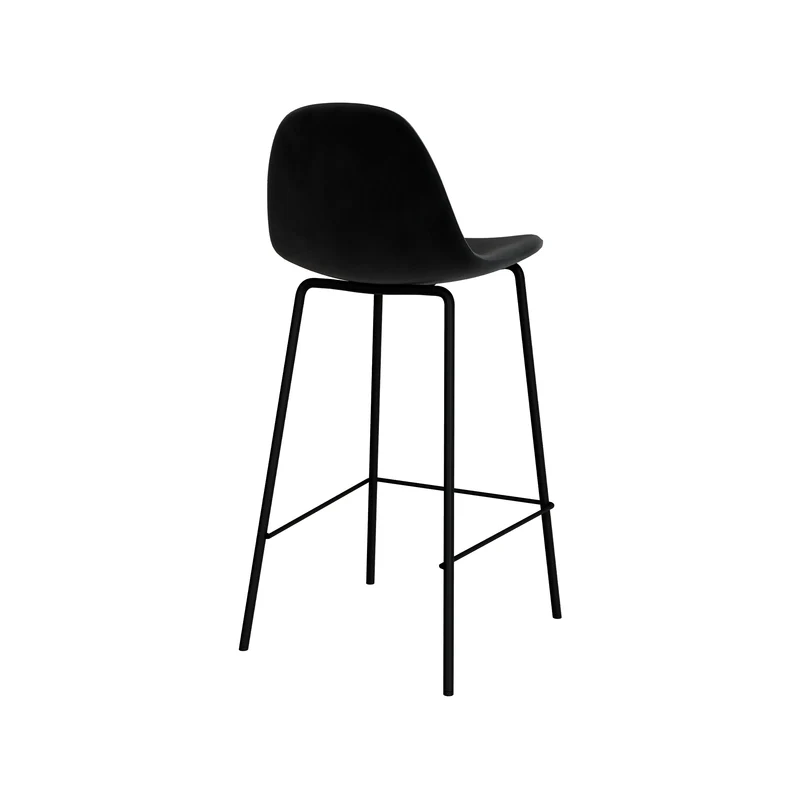 Chaise pour îlot central Henrik en velours noir 65 cm (lot de 2)