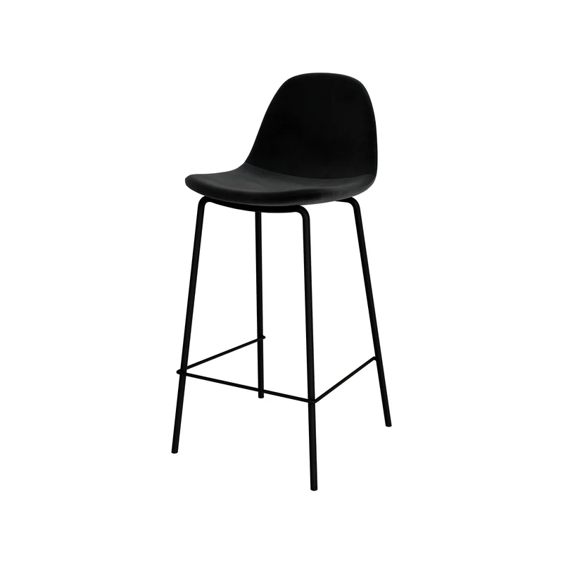 Chaise pour îlot central Henrik en velours noir 65 cm (lot de 2)