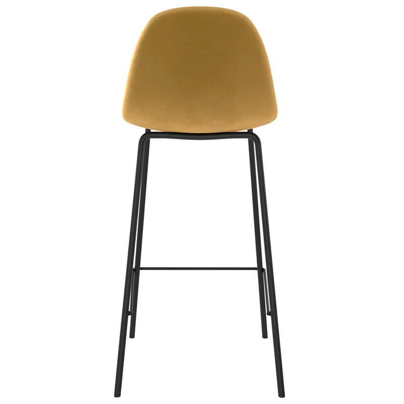 Chaise pour îlot central Henrik en velours jaune 65 cm (lot de 2)