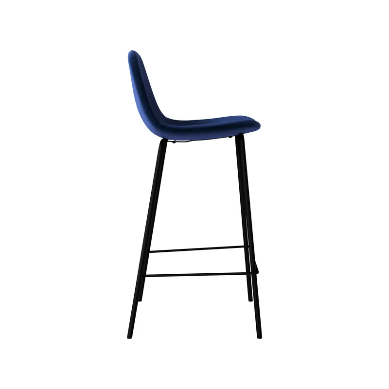Chaise pour îlot central Henrik en velours bleu foncé 65 cm (lot de 2)