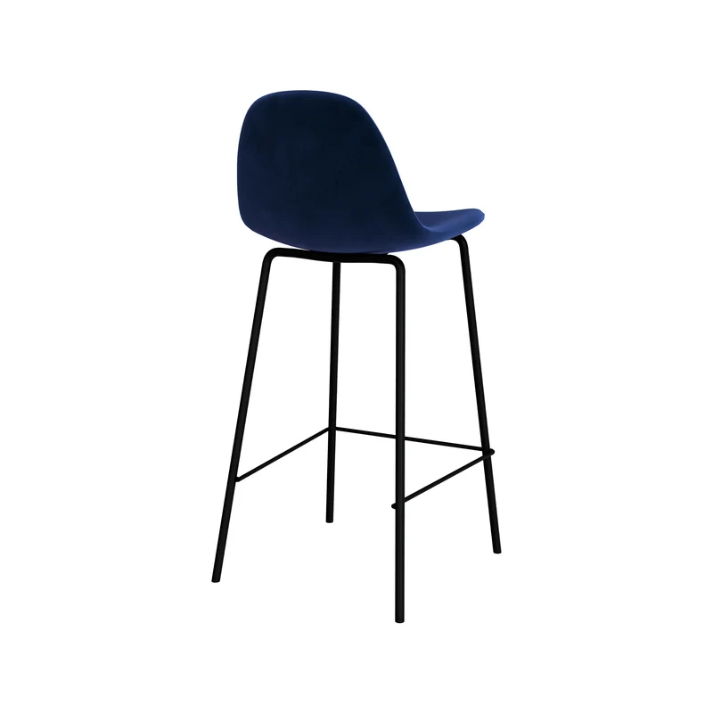 Chaise pour îlot central Henrik en velours bleu foncé 65 cm (lot de 2)