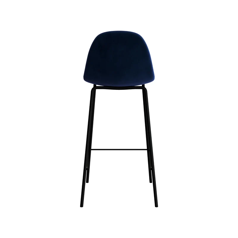 Chaise pour îlot central Henrik en velours bleu foncé 65 cm (lot de 2)