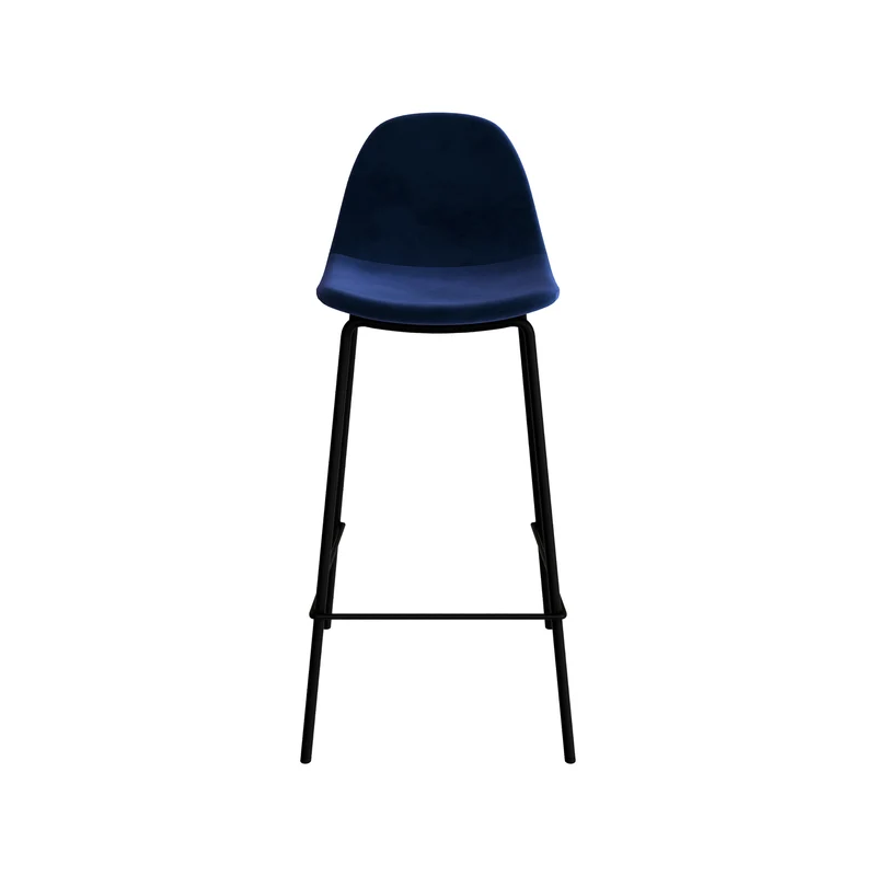 Chaise pour îlot central Henrik en velours bleu foncé 65 cm (lot de 2)