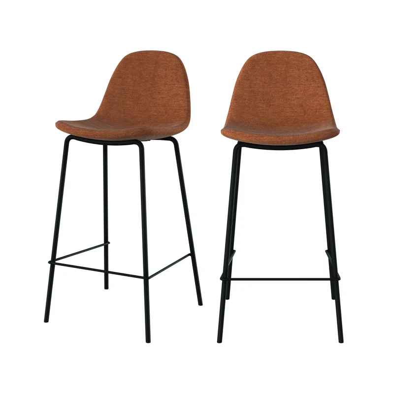 Chaise pour îlot central Henrik en tissu terracotta 65,5 cm (lot de 2)