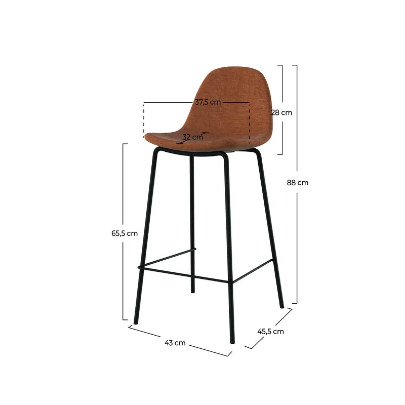 Chaise pour îlot central Henrik en tissu terracotta 65,5 cm (lot de 2)