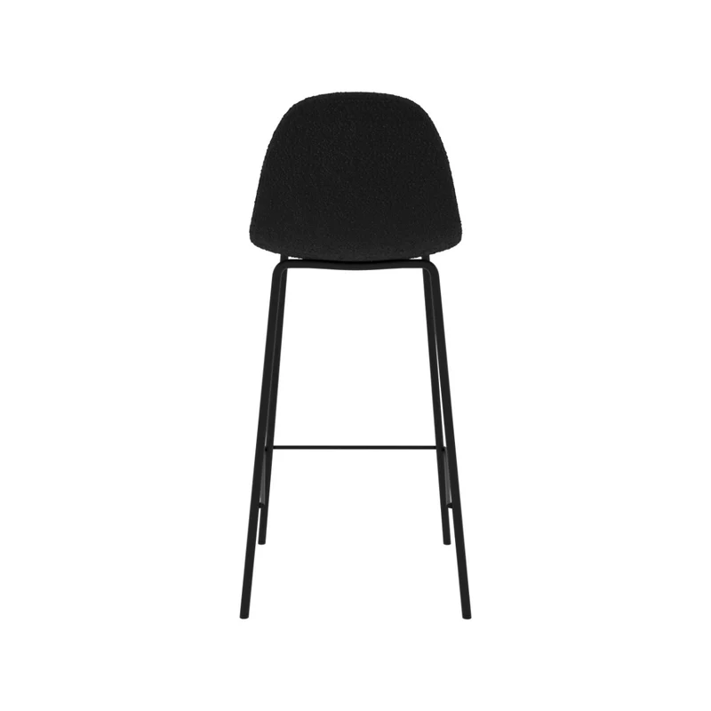 Chaise pour îlot central Henrik en tissu bouclette noir 65,5 cm (lot de 2)