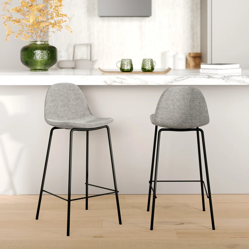 Chaise pour îlot central Henrik en tissu gris clair 65,5 cm (lot de 2)