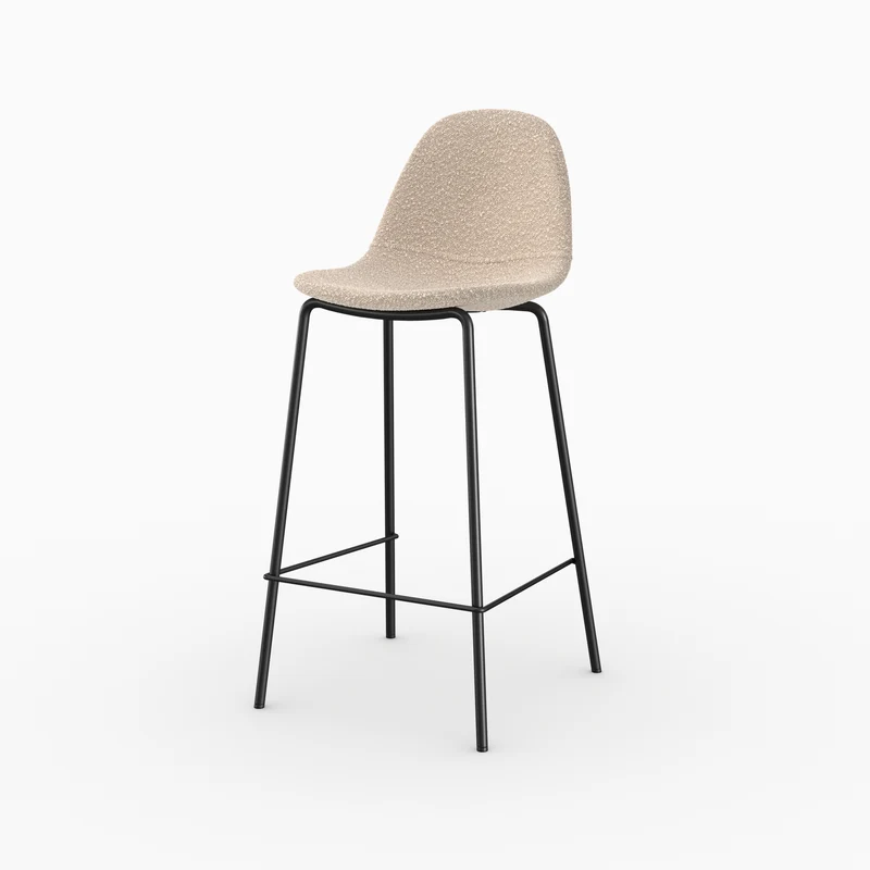 Chaise pour îlot central Henrik en tissu bouclette beige 65,5 cm (lot de 2)
