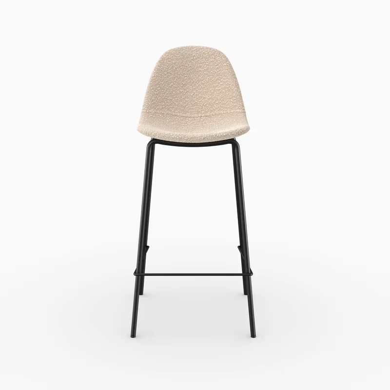 Chaise pour îlot central Henrik en tissu bouclette beige 65,5 cm (lot de 2)