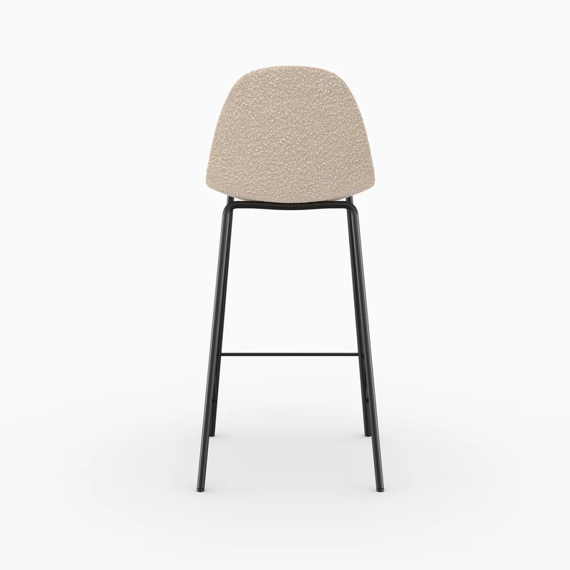 Chaise pour îlot central Henrik en tissu bouclette beige 65,5 cm (lot de 2)
