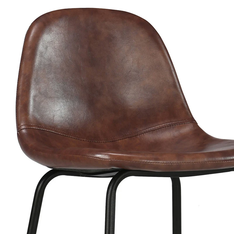 Chaise pour îlot central Henrik en cuir synthétique marron 65 cm