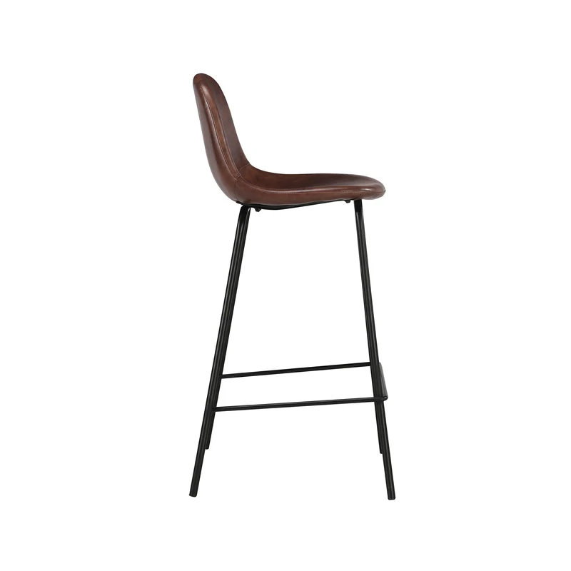 Chaise pour îlot central Henrik en cuir synthétique marron 65 cm