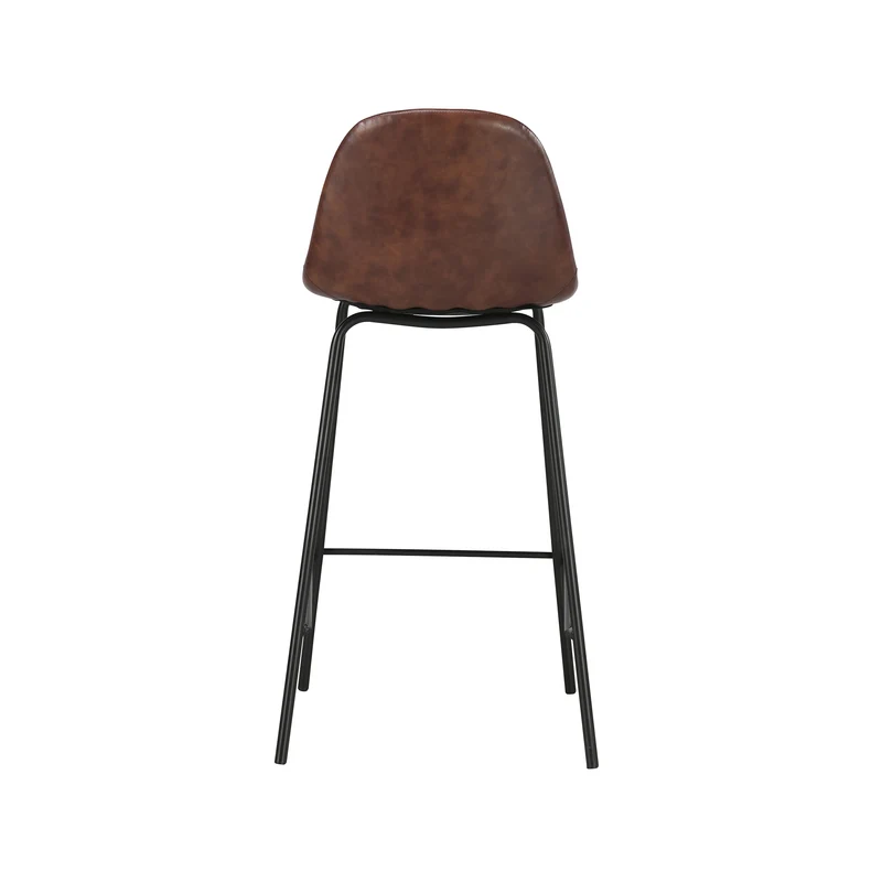 Chaise pour îlot central Henrik en cuir synthétique marron 65 cm