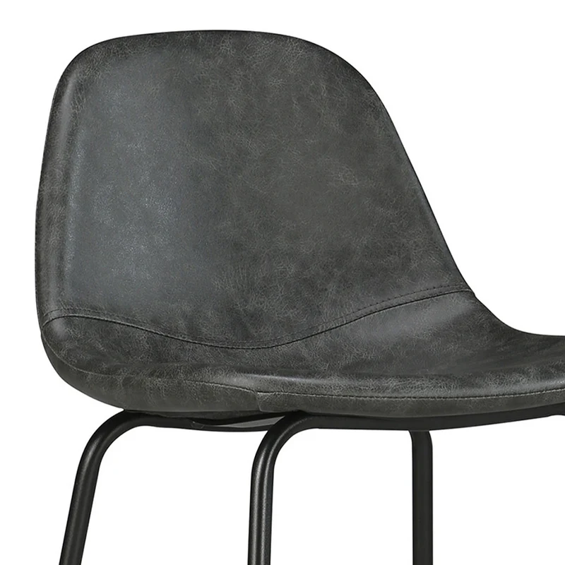 Chaise pour îlot central Henrik en cuir synthétique grise/noire 65 cm