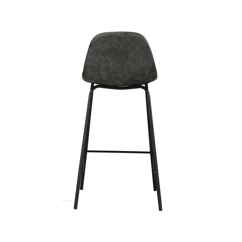 Chaise pour îlot central Henrik en cuir synthétique grise/noire 65 cm
