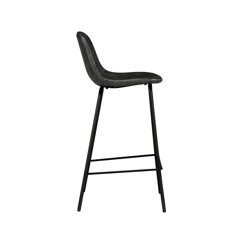 Chaise pour îlot central Henrik en cuir synthétique grise/noire 65 cm