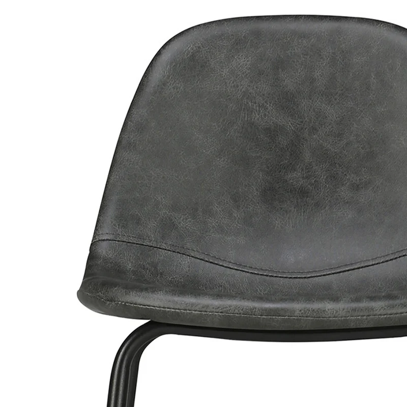 Chaise pour îlot central Henrik en cuir synthétique grise/noire 65 cm